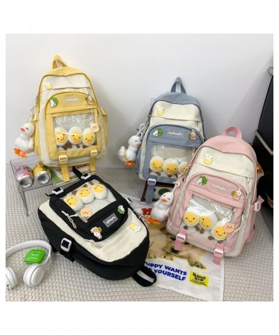 Kawaii Backpack Cute Backpack with Plush Pendant and Cute Pin Kawaii Backpack Lightweight Aesthetic Backpack Apink $30.12 Bac...