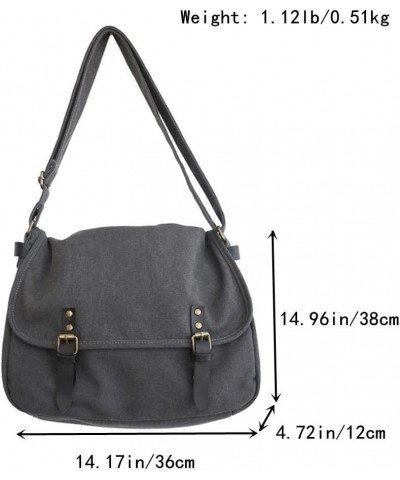 Women Canvas Messenger Bag Vintage Crossbody Bag Shoulder Bag Daily Work Bag Travel Satchel Unisex Brown $12.47 Satchels