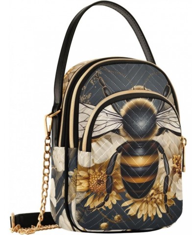 Vintage Bees Sunflowers Small Crossbody Bags for Women Cell Phone Shoulder Purse Handbags Wallet 21215723 $14.27 Crossbody Bags