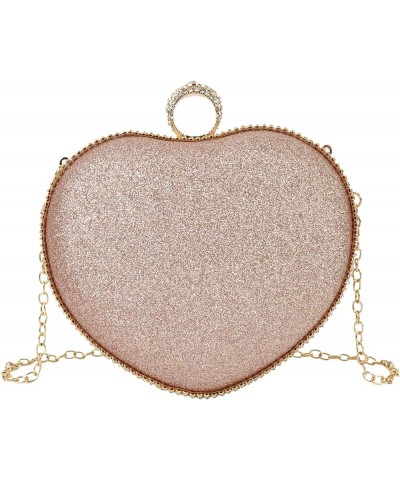 Mily Heart Shape Clutch Bag Messenger Shoulder Handbag Tote Evening Bag Purse 6977+rose Gold $16.23 Evening Bags