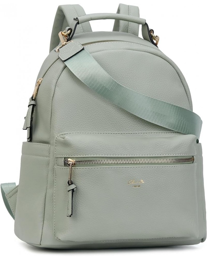 Backpack Purse for Women Class Vegan Leather Fashion School Daypack Multipurpose Design Normal (13.5-in Hight) Celadon-grd $1...