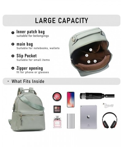 Backpack Purse for Women Class Vegan Leather Fashion School Daypack Multipurpose Design Normal (13.5-in Hight) Celadon-grd $1...