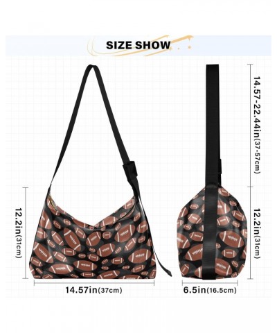 Brown Black Football Tile Soft PU Leather Shoulder Bag for Women Stylish Ladies Crossbody Purse with Zipper Closure Tote Hand...