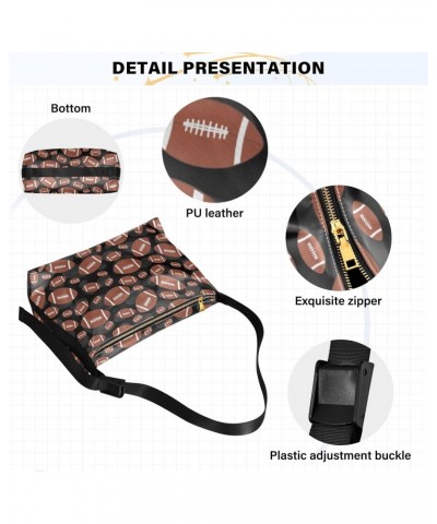 Brown Black Football Tile Soft PU Leather Shoulder Bag for Women Stylish Ladies Crossbody Purse with Zipper Closure Tote Hand...