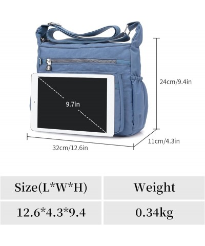 Anti Thief Crossbody Bag for Women Waterproof Shoulder Bag Messenger Bag Casual Nylon Handbag Purse Pocketbooks (Black) Light...