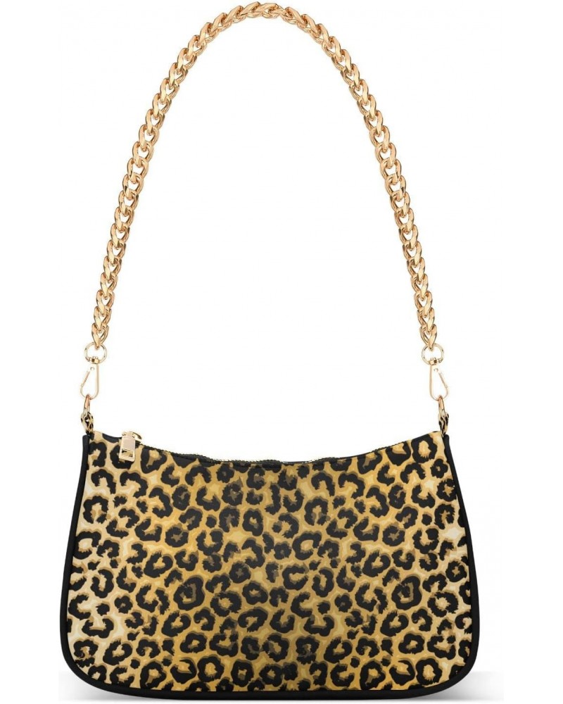 Leopard Crossbody Bag for Women Trendy Roomy Purses Shoulder Bag with Chain Strap Multi Pocket Formal Bag for Walking Vacatio...