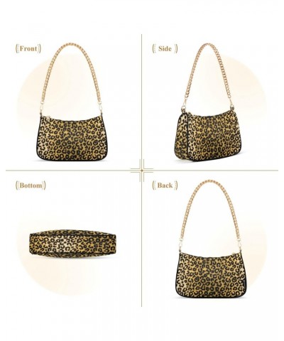 Leopard Crossbody Bag for Women Trendy Roomy Purses Shoulder Bag with Chain Strap Multi Pocket Formal Bag for Walking Vacatio...