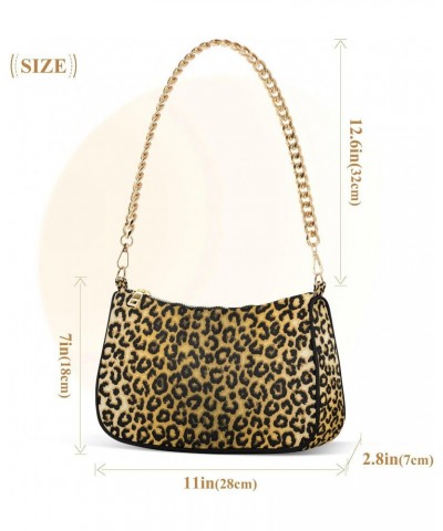 Leopard Crossbody Bag for Women Trendy Roomy Purses Shoulder Bag with Chain Strap Multi Pocket Formal Bag for Walking Vacatio...