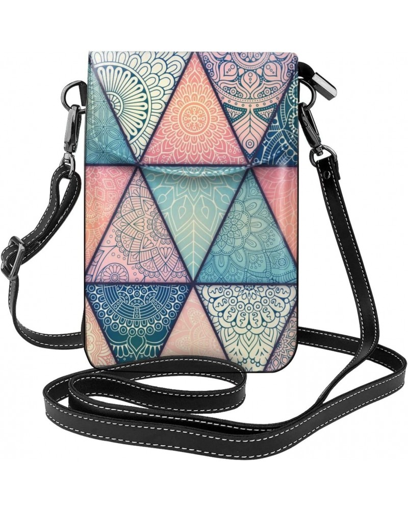 Vintage Mandalas Indian Ottoman Motifs Small Crossbody Cell Phone Purse for Women Cellphone Wallet Adjustable Strap $16.99 Cr...