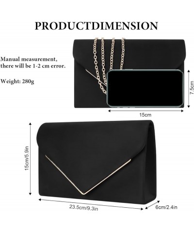 Evening Bag Clutch Purses for Women, Rhinestones Purse, Sparkling Envelope Evening Bag with Detachable Chain Black-2 $12.47 E...