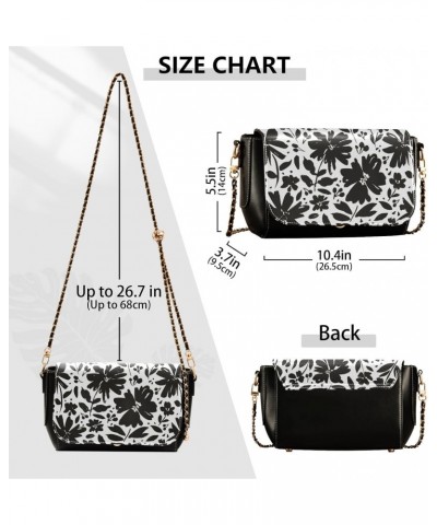 Brush Flower Sling Bags Crossbody Womens Trendy Black Handbag with Adjustable Strap Small Shoulder Purse $23.99 Crossbody Bags