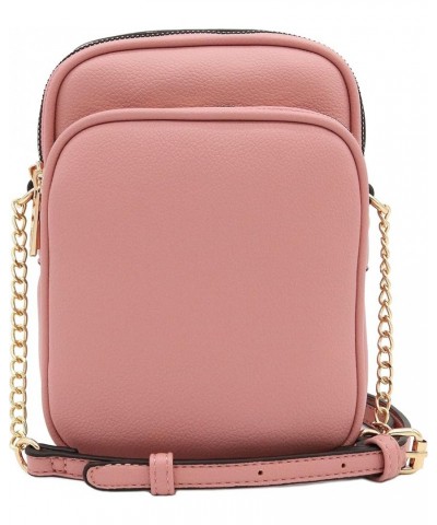 Multi Pocket PU Leather Casual Medium Crossbody Bag with Adjustable Strap Dusty Pink $14.10 Crossbody Bags