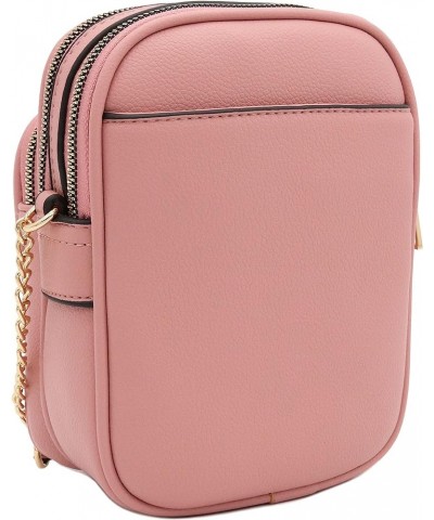 Multi Pocket PU Leather Casual Medium Crossbody Bag with Adjustable Strap Dusty Pink $14.10 Crossbody Bags