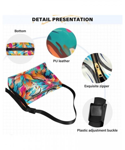 Flowers Floral Vintage Crossbody Bag for Women Men with Adjustable Strap PU Leather Shoulder Hobo Purse Bag 20851599 $18.14 S...