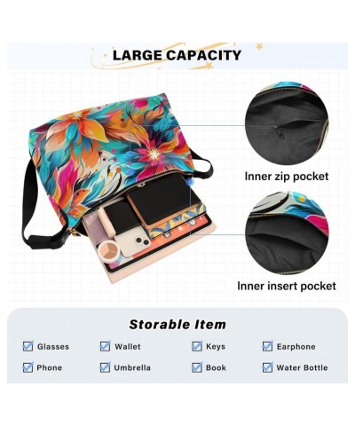 Flowers Floral Vintage Crossbody Bag for Women Men with Adjustable Strap PU Leather Shoulder Hobo Purse Bag 20851599 $18.14 S...