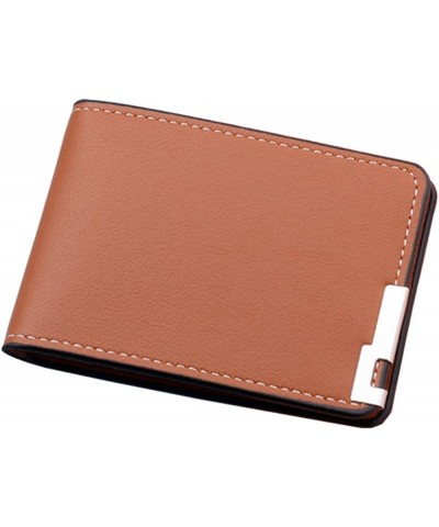 Fashion Coin ID Short Wallet Solid Color Open Purse Card Slots Drivers License Cover Rainbow Wallets for Women Brown $8.09 Wa...