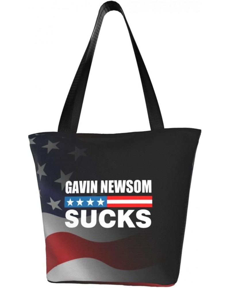 Gavin Newsom Sucks Women'S Casual One Shoulder Carry Shopping Bag Large Capacity Working Storage Handbag $16.86 Shoulder Bags