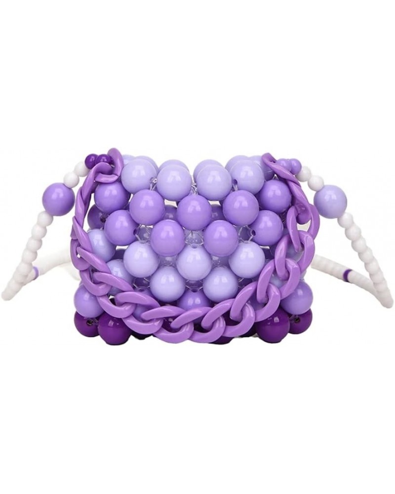 Women's Acrylic Shoulder Bags Boho Clutch Purse Summer Beach Evening Bags for Vocation Travel Purple $15.81 Evening Bags