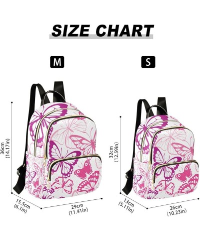 Small Backpack for Women Travel Bag Pink Butterflies Daypack Purse Fashion Shoulder Bag Rucksack Small A144 $11.70 Backpacks