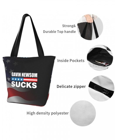 Gavin Newsom Sucks Women'S Casual One Shoulder Carry Shopping Bag Large Capacity Working Storage Handbag $16.86 Shoulder Bags