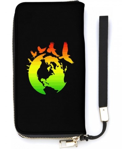 Earth Peace Doves Novelty Wallet with Wrist Strap Long Cellphone Purse Large Capacity Handbag Wristlet Clutch Wallets $21.07 ...