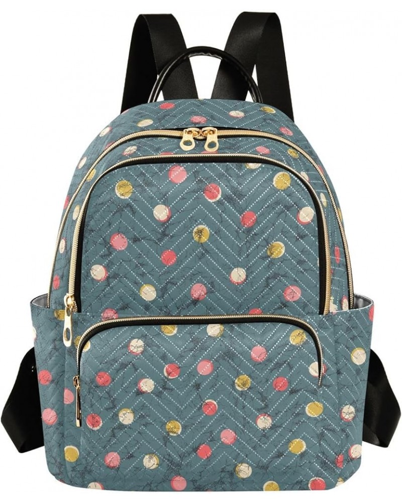 Abstract Polka Dot Women's Backpack Purse Causal Daypack Work Travel College Business Trip Bag Shoulder Bag Medium $16.31 Bac...