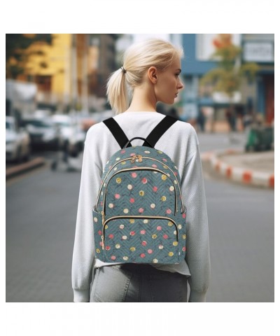 Abstract Polka Dot Women's Backpack Purse Causal Daypack Work Travel College Business Trip Bag Shoulder Bag Medium $16.31 Bac...