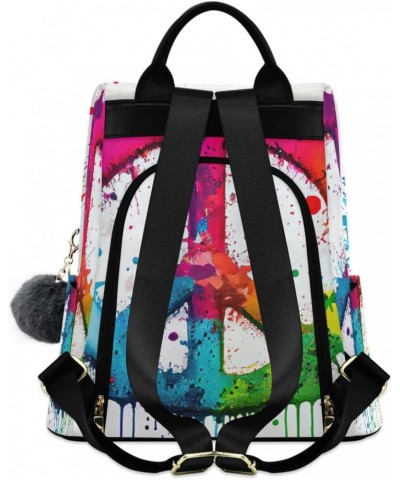 Women Fashion Backpack - Vivid Peace Sign, Anti Theft Casual Daypack Shoulder Bag Purse for Travel Work 15 inches $24.18 Back...