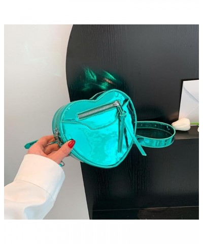 Cute Heart Crossbody Purse Vegan Leather Pattern Small Purse Handbag for Women/Girls D-green $16.19 Crossbody Bags