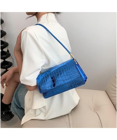 Y2k Silver Purse for Women Y2k Silver Bag Metallic Purse Small Hobo Bag Silver Handbag Shoulder Bag Evening Bag (Blue) Blue $...