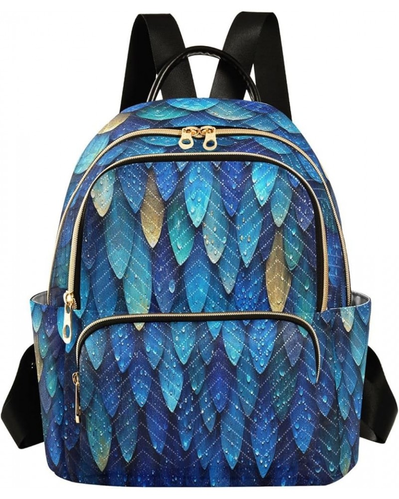 Waterdrop Mermaid Blue Women Backpack Purse Ladies Fashion Shoulder Bag Daypack Travel Bag 7.5L Medium $17.04 Backpacks