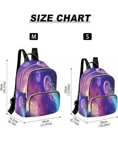 Backpack Purse for Women Space Galaxy Planets Jellyfish, Mini Fashion Backpack Lightweight Casual Daypack Shoulder Bag Travel...