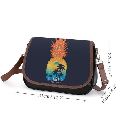 Tartan Patterns Women Crossbody Clutch Purse Handbag Shoulder Bags Surf Pineapple Print $23.30 Clutches