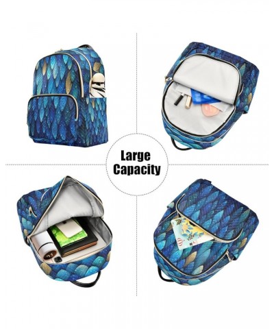 Waterdrop Mermaid Blue Women Backpack Purse Ladies Fashion Shoulder Bag Daypack Travel Bag 7.5L Medium $17.04 Backpacks