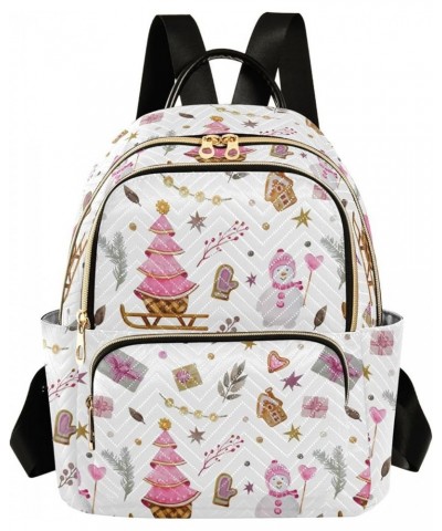 Christmas Snowman Sleigh Backpack Purse for Women Fashion Ladies Shoulder Bags Travel Bag Back Pack Weekend Bag,M Small $14.0...