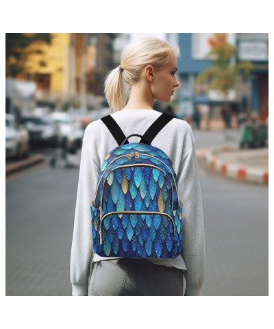 Waterdrop Mermaid Blue Women Backpack Purse Ladies Fashion Shoulder Bag Daypack Travel Bag 7.5L Medium $17.04 Backpacks