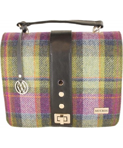 Ladies Handbag - Fiona Style - Wool & PU Leather - Made in Ireland Purple Moss Tartan $46.20 Handbags