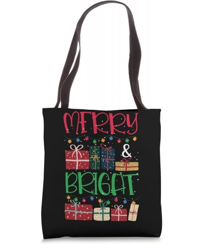 Merry and Bright Christmas Lights Xmas Holiday Tote Bag $10.92 Totes