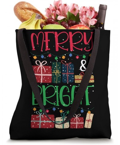 Merry and Bright Christmas Lights Xmas Holiday Tote Bag $10.92 Totes