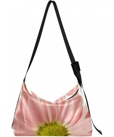 Pink Daisy Flowers Floral Womens Tote Bag Leather Shoulder Bag For Women Men Large Hobo Cross Body Bags Handbag $16.66 Totes