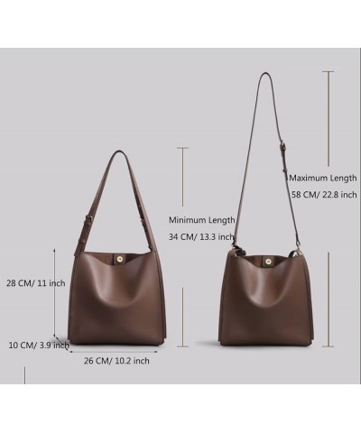 Genuine Leather Bucket Bags for Women Large Hobo Purse and Handbags Fashion Ladies Tote Large Shoulder Bag (Black) Brown $40....