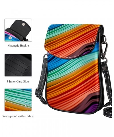 Crossbody Bags for Women,Crossbody Bag Men,Small Sling Bag,Abstract Rainbow Colorful Pattern,Crossbody Purse $12.30 Crossbody...