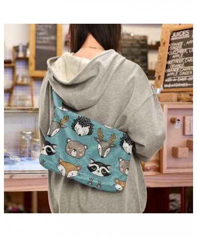 Cute Animals Furry Tote Bag for Women Crossbody Bag Shoulder Purse Handbag Puffer Purse with Zipper for Work $11.96 Totes