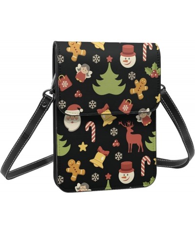 Womens Crossbody Bags Snowman Wreath Santa Claus Tree Merry Christmas Phone Bag Wallet Purses Adjustable Strap Snowman Wreath...