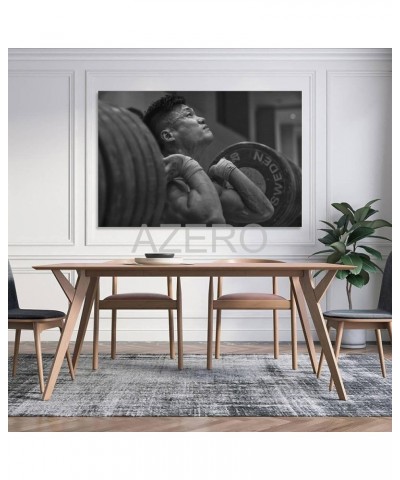 Lü Xiaojun Poster Bodybuilder Poster Weightlifter Poster Canvas Painting Wall Art Poster for Bedroom Living Room Decor 12x18i...