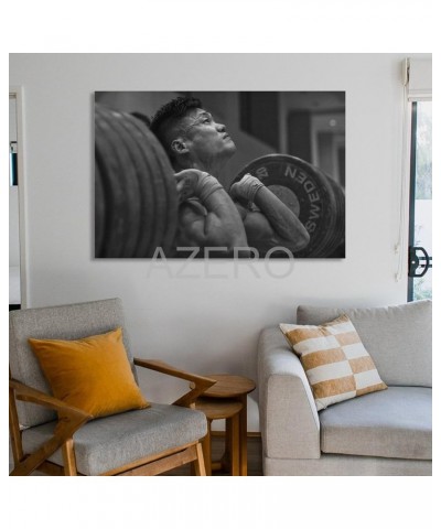 Lü Xiaojun Poster Bodybuilder Poster Weightlifter Poster Canvas Painting Wall Art Poster for Bedroom Living Room Decor 12x18i...