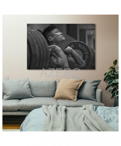 Lü Xiaojun Poster Bodybuilder Poster Weightlifter Poster Canvas Painting Wall Art Poster for Bedroom Living Room Decor 12x18i...