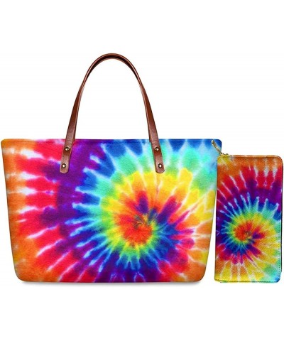 Womens Purses and Handbags Set Includes Long Wallets with Large Capacity Top-Handle Bag Ladies Shoulder Totes 2 Pack Tie Dye ...