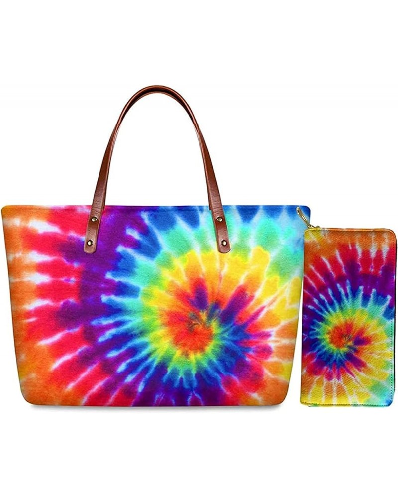 Womens Purses and Handbags Set Includes Long Wallets with Large Capacity Top-Handle Bag Ladies Shoulder Totes 2 Pack Tie Dye ...