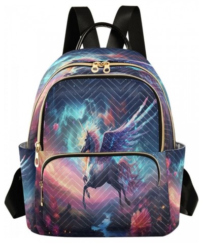 Fashion Backpack Mini Backpack Purse Casual Daily Backpack Wing Unicorn for Travel for College Work Small $20.05 Backpacks